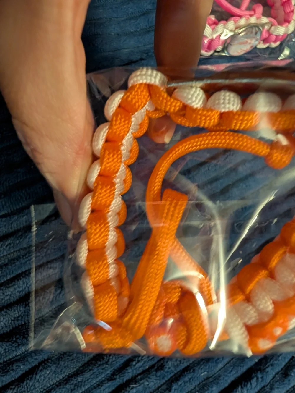 New K-pop Demon Hunters Pink Or Orange Braided Paracord Bracelets